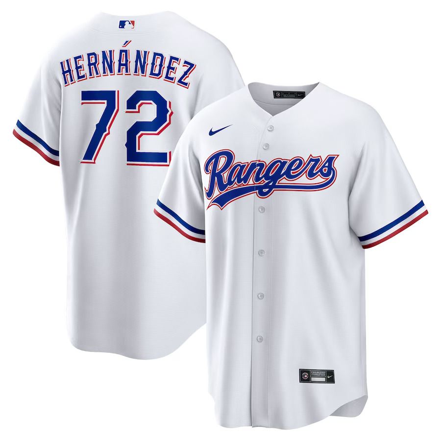 Men Texas Rangers #72 Jonathan Hernandez Nike White Home Replica Player MLB Jersey->texas rangers->MLB Jersey